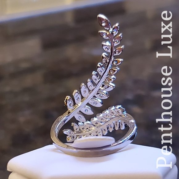 FINAL RESTOCK!! Micro Paved Diamond Sparkle Fern Ring - Picture 2 of 5